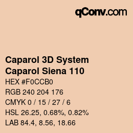 颜色代码: Caparol 3D System - Caparol Siena 110 | qconv.com