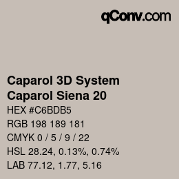 Color code: Caparol 3D System - Caparol Siena 20 | qconv.com