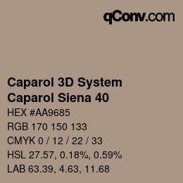 颜色代码: Caparol 3D System - Caparol Siena 40 | qconv.com