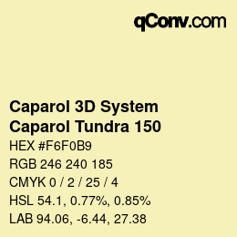 Color code: Caparol 3D System - Caparol Tundra 150 | qconv.com