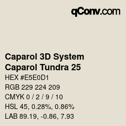 Color code: Caparol 3D System - Caparol Tundra 25 | qconv.com