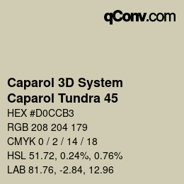 Color code: Caparol 3D System - Caparol Tundra 45 | qconv.com