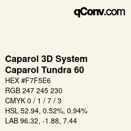 Color code: Caparol 3D System - Caparol Tundra 60 | qconv.com