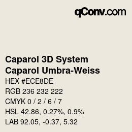 颜色代码: Caparol 3D System - Caparol Umbra-Weiss | qconv.com