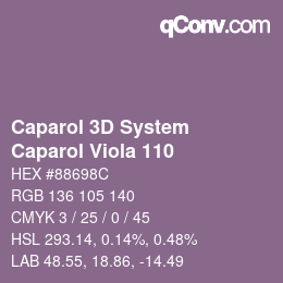 Color code: Caparol 3D System - Caparol Viola 110 | qconv.com