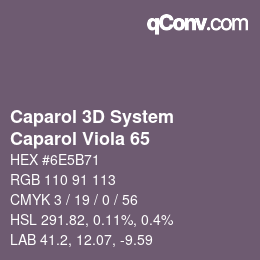 Color code: Caparol 3D System - Caparol Viola 65 | qconv.com