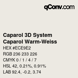 カラーコード: Caparol 3D System - Caparol Warm-Weiss | qconv.com