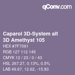 Código de color: Caparol 3D-System alt - 3D Amethyst 105 | qconv.com