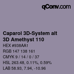 Código de color: Caparol 3D-System alt - 3D Amethyst 110 | qconv.com