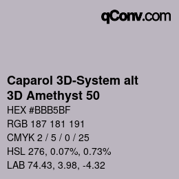 Código de color: Caparol 3D-System alt - 3D Amethyst 50 | qconv.com