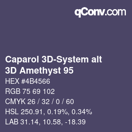 Código de color: Caparol 3D-System alt - 3D Amethyst 95 | qconv.com