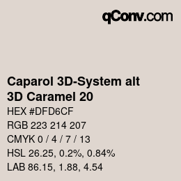 カラーコード: Caparol 3D-System alt - 3D Caramel 20 | qconv.com