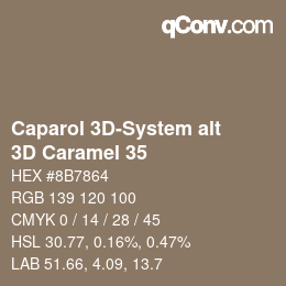 Código de color: Caparol 3D-System alt - 3D Caramel 35 | qconv.com