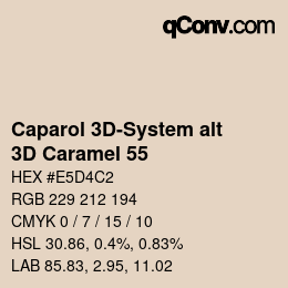 カラーコード: Caparol 3D-System alt - 3D Caramel 55 | qconv.com