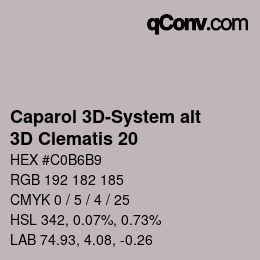 Color code: Caparol 3D-System alt - 3D Clematis 20 | qconv.com