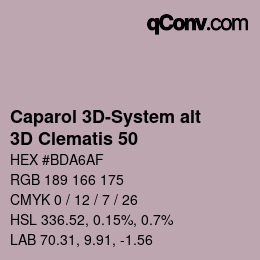 Color code: Caparol 3D-System alt - 3D Clematis 50 | qconv.com