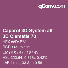 Color code: Caparol 3D-System alt - 3D Clematis 70 | qconv.com