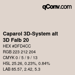 カラーコード: Caparol 3D-System alt - 3D Falb 20 | qconv.com