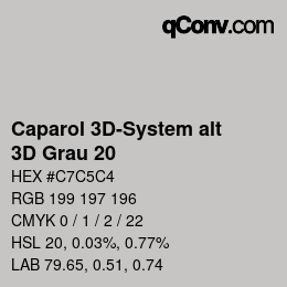 Farbcode: Caparol 3D-System alt - 3D Grau 20 | qconv.com
