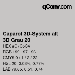 カラーコード: Caparol 3D-System alt - 3D Grau 20 | qconv.com