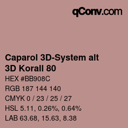 カラーコード: Caparol 3D-System alt - 3D Korall 80 | qconv.com