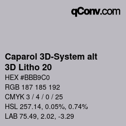 Code couleur: Caparol 3D-System alt - 3D Litho 20 | qconv.com
