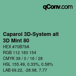 カラーコード: Caparol 3D-System alt - 3D Mint 80 | qconv.com