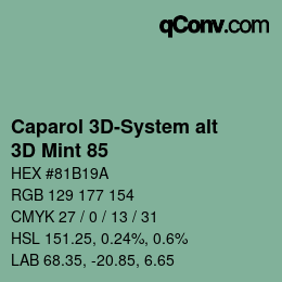 カラーコード: Caparol 3D-System alt - 3D Mint 85 | qconv.com