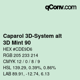 カラーコード: Caparol 3D-System alt - 3D Mint 90 | qconv.com