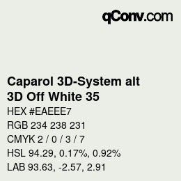 カラーコード: Caparol 3D-System alt - 3D Off White 35 | qconv.com