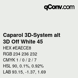 カラーコード: Caparol 3D-System alt - 3D Off White 45 | qconv.com