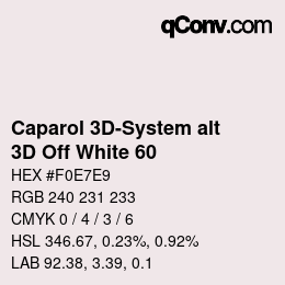 カラーコード: Caparol 3D-System alt - 3D Off White 60 | qconv.com