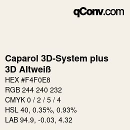 Código de color: Caparol 3D-System plus - 3D Altweiß | qconv.com