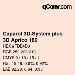 Código de color: Caparol 3D-System plus - 3D Aprico 180 | qconv.com