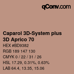 Color code: Caparol 3D-System plus - 3D Aprico 70 | qconv.com