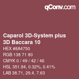 Code couleur: Caparol 3D-System plus - 3D Baccara 10 | qconv.com
