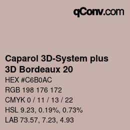 Color code: Caparol 3D-System plus - 3D Bordeaux 20 | qconv.com