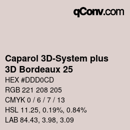 Code couleur: Caparol 3D-System plus - 3D Bordeaux 25 | qconv.com