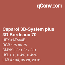 Color code: Caparol 3D-System plus - 3D Bordeaux 70 | qconv.com