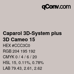 Color code: Caparol 3D-System plus - 3D Cameo 15 | qconv.com