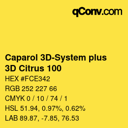 Code couleur: Caparol 3D-System plus - 3D Citrus 100 | qconv.com