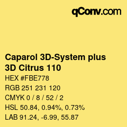 Code couleur: Caparol 3D-System plus - 3D Citrus 110 | qconv.com