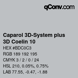 Código de color: Caparol 3D-System plus - 3D Coelin 10 | qconv.com