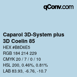Farbcode: Caparol 3D-System plus - 3D Coelin 85 | qconv.com