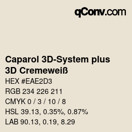 Farbcode: Caparol 3D-System plus - 3D Cremeweiß | qconv.com