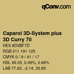 Code couleur: Caparol 3D-System plus - 3D Curry 70 | qconv.com