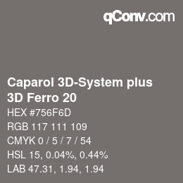 Código de color: Caparol 3D-System plus - 3D Ferro 20 | qconv.com
