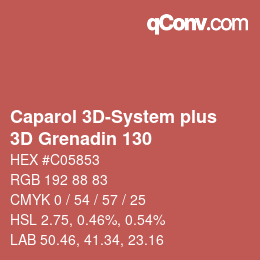 Código de color: Caparol 3D-System plus - 3D Grenadin 130 | qconv.com