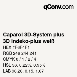 Código de color: Caparol 3D-System plus - 3D Indeko-plus weiß | qconv.com