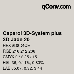Code couleur: Caparol 3D-System plus - 3D Jade 20 | qconv.com